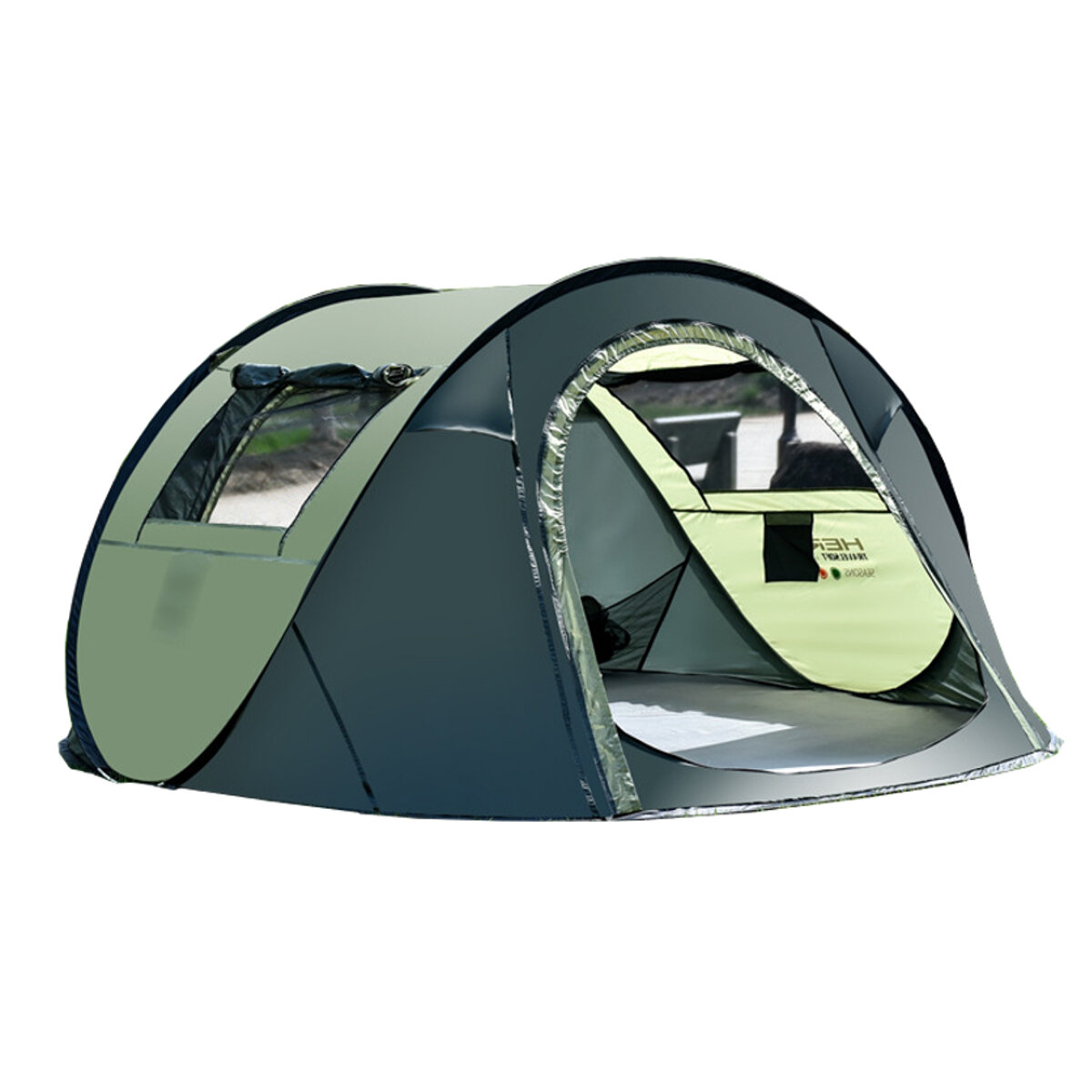 Wodoodporna namiot kempingowy dla 5-8 osób, automatyczny szybki schron na podróże i wędrówki na świeżym powietrzu - kawa/zielony