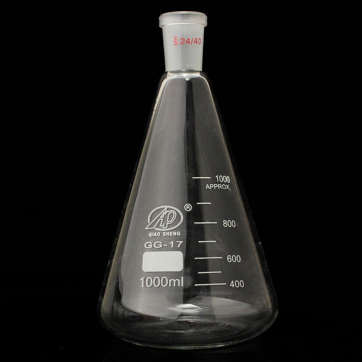 1000ml,24/40,Glass Erlenmeyer Flask,1L,Conical Bottle,Lab Chemistry Glassware