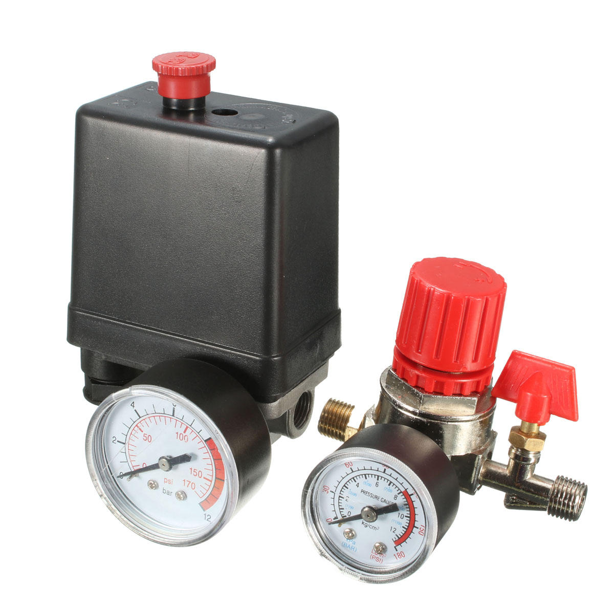 125PSI Air Compressor Pressure Switch Control Manifold Regulator Gauges Fittings 