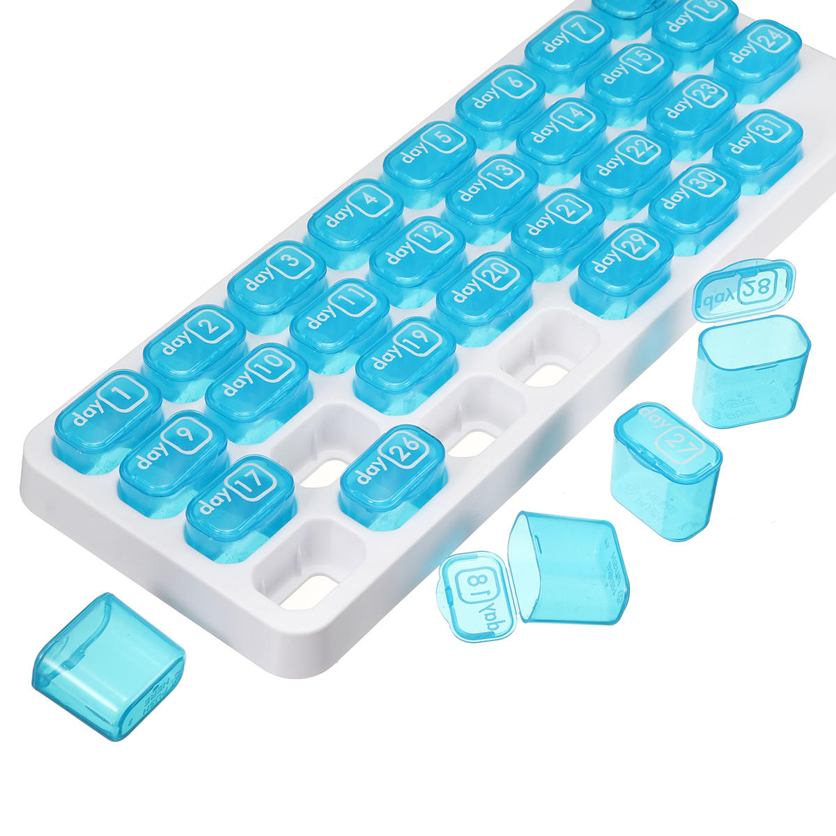 

31 Slots Pill Box Pills Organizer Pills Tablets Holder Storage Case for 1 Month Pill Case