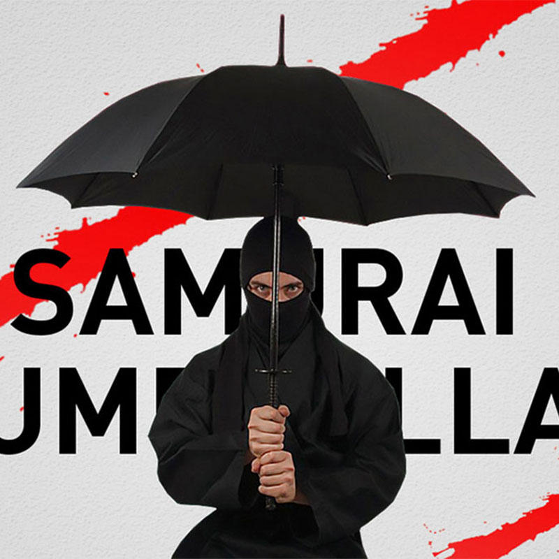 

Creative Long Handle Large Windproof Samurai Umbrella Japanese Ninja-like Sun Rain Straight Umbrella Manual Open