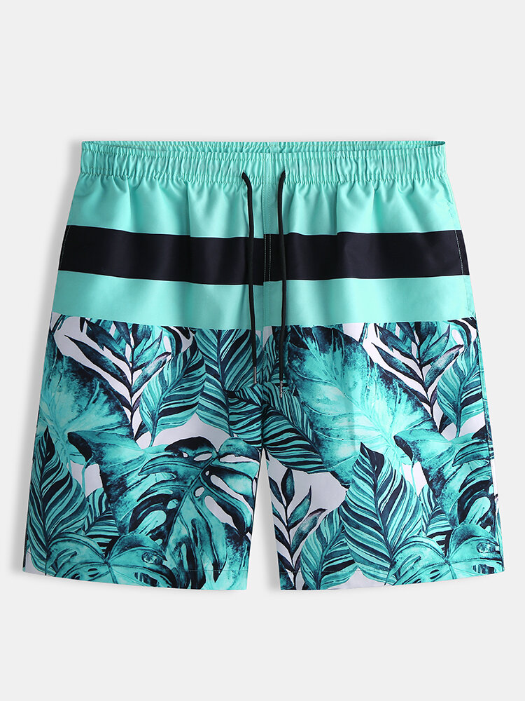 Image of Mens Beach Striped Printing Lssige Five Point Shorts Hose