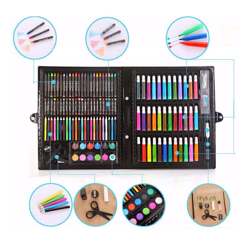 15Children Painting Brush Watercolor Pen Art Painting Set Stationery Learning Oil Pastel Painting Supplies, Banggood  - buy with discount