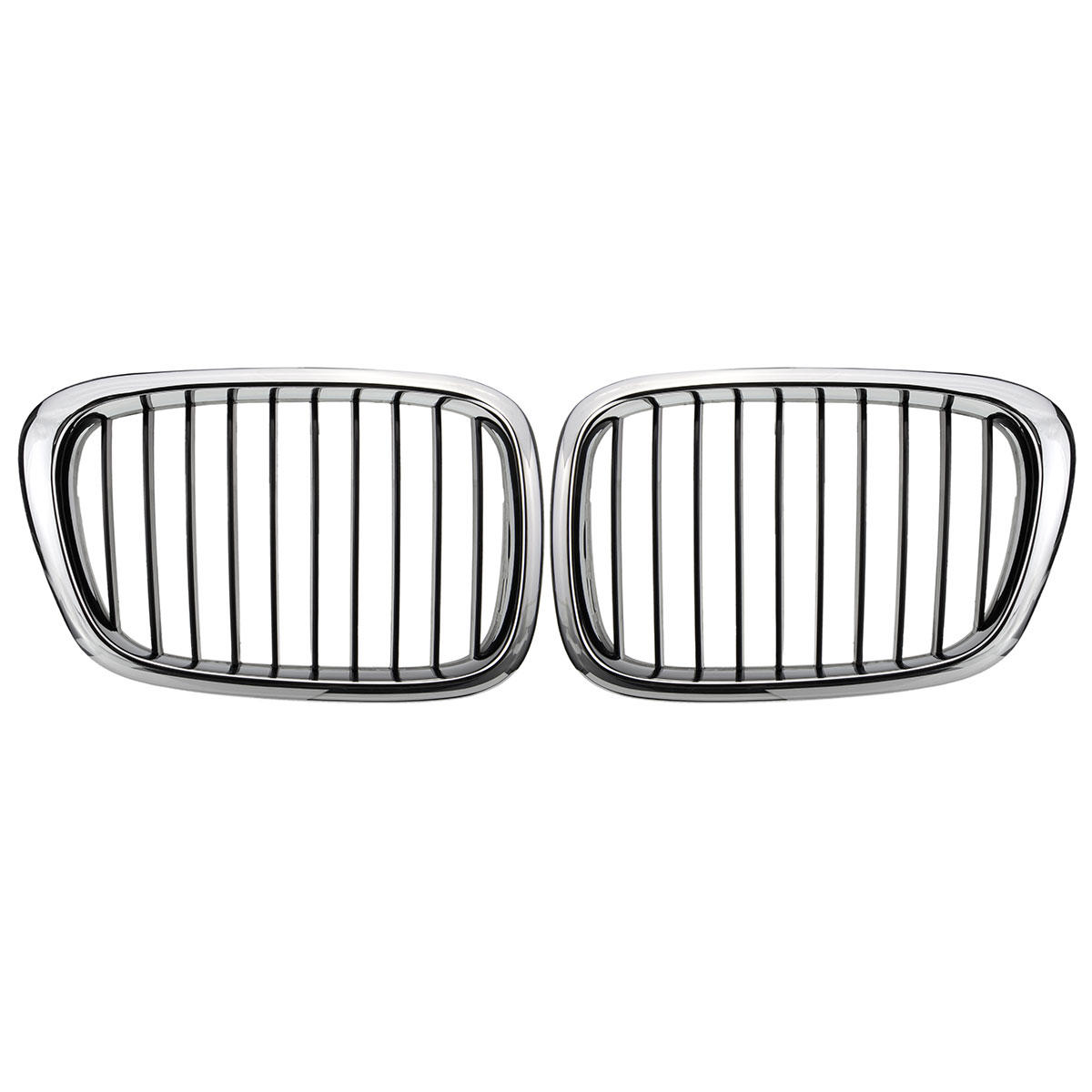 Chrome Black Front Grille Grill For BMW E39 5 Series 525 530 535 540 M5 1995-2003