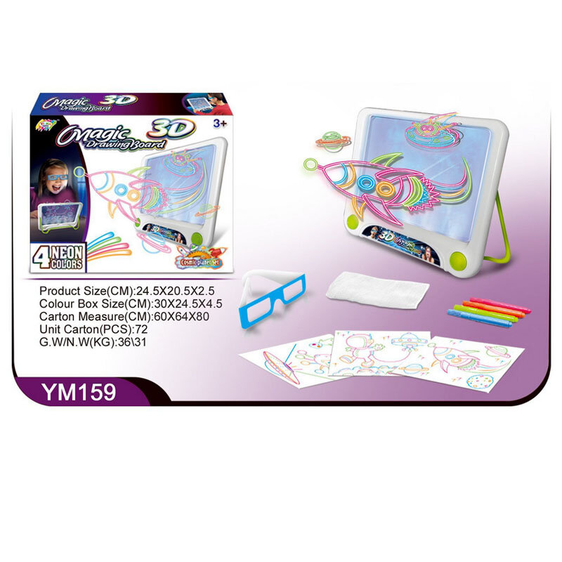 3D Magic Drawing Pad LED Writing Tablet Children Drawing Writing Board Gifts for Kids