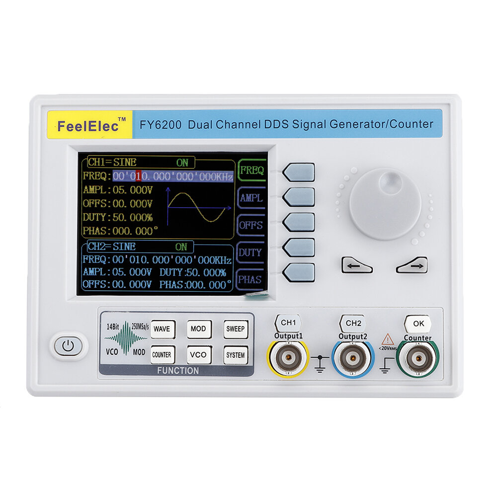 FY6200 Signaalgenerator ingebed paneel DDS Tweekanaals functiegenerator 30 MHz / 40 MHz / 50 MHz / 6