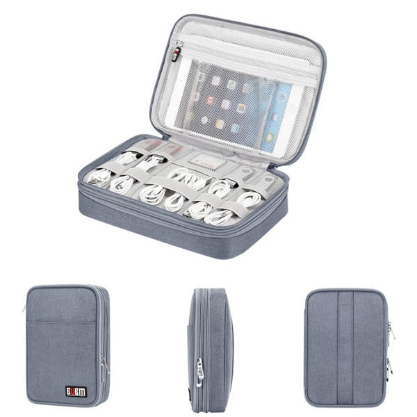 BUBM Travel Digital Storage Bag Multifunctionele draagbare USB-oplader Oortelefoonorganizer 
