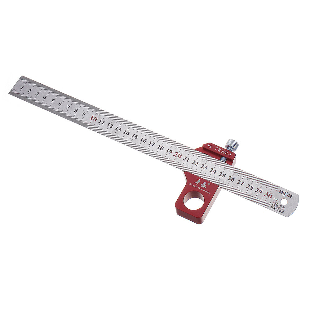 

Drillpro CX300-1 Adjustable 30cm Stainless Steel 45/90 Degree Line Scriber Marking Ruler Angle Ruler Inch and Metric Mag