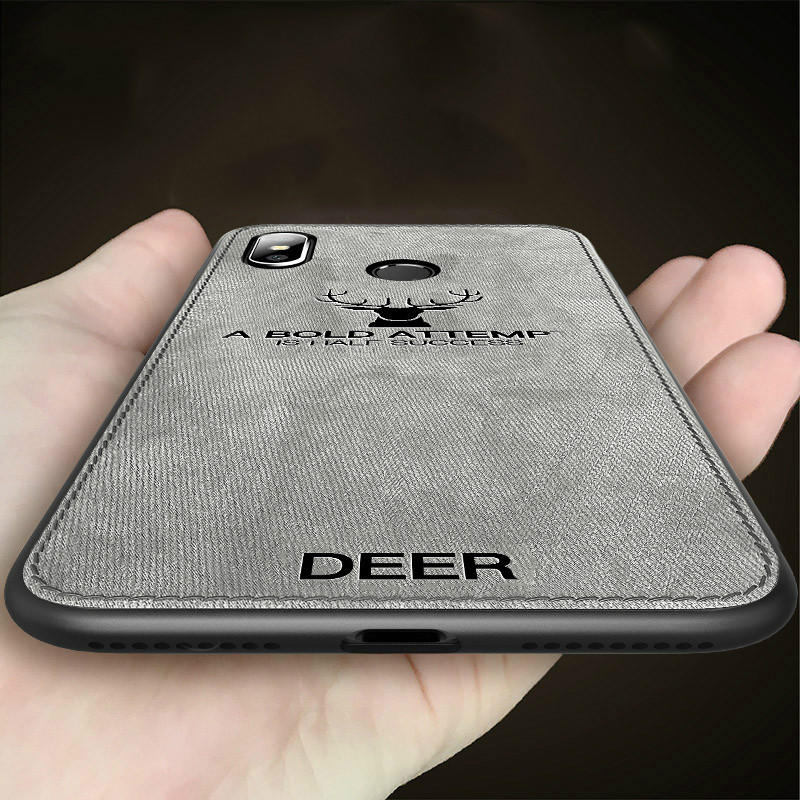BAKEEY Deer Shockproof Cloth&TPU Protective Case For Xiaomi Redmi 7 Non-original