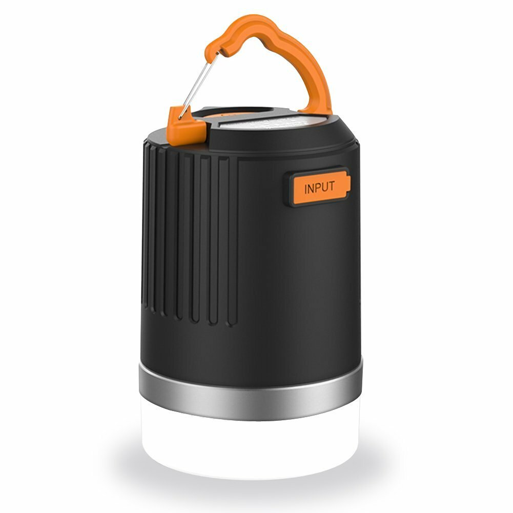 ARILUX DC5V 4W Shell Preto 440LM 10400mAh Power Bank IP65 Lanterna de acampamento recarregável à prova d 'água ao ar livre