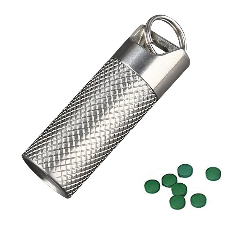 IPRee? EDC mini waterdichte pillendoos Titanium afdichting Opslagtankhouder Container Outdoor Campin