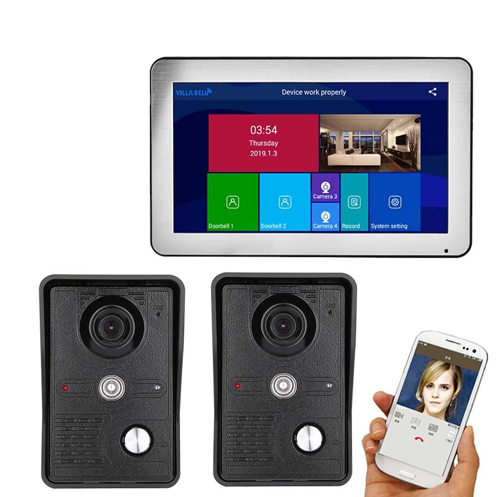 ENNIO 10 inch wifi draadloze video deurtelefoon deurbel intercom toegangssysteem met 2 stuks HD 1080