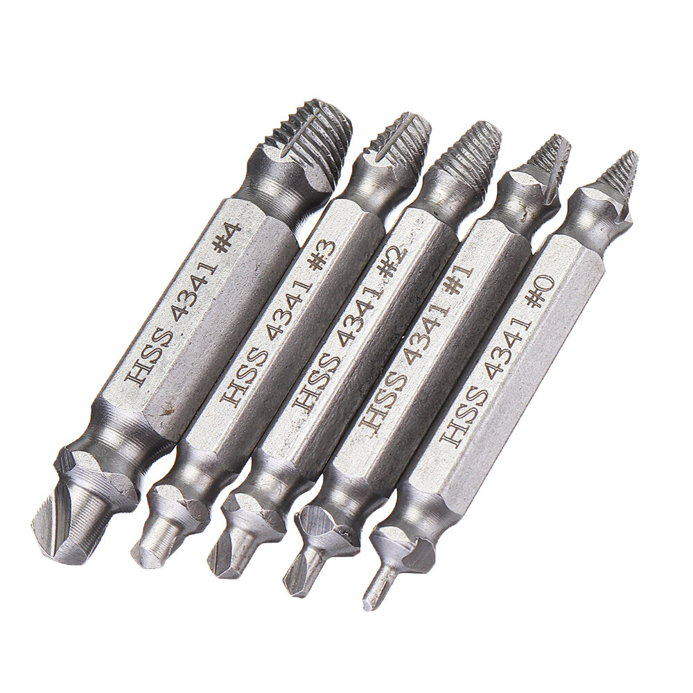 5Pcs Damaged Screw Extractor Speed Out Drill Bits Set Broken Bolt Remover Tool