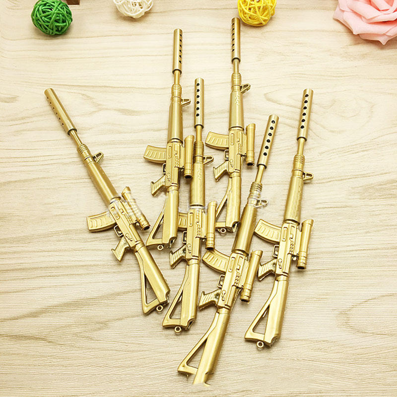 1 stuk creatieve gouden speelgoed gel pen plastic schrijfpen voor jongens speelgoed pen schoolbenodi
