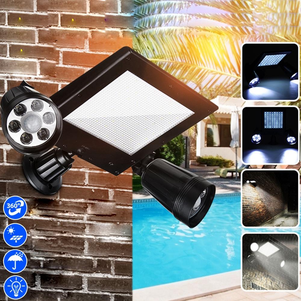 Solar Powered64 LED PIR Motion Wall Light Home Security Lamp Garden Outdoor