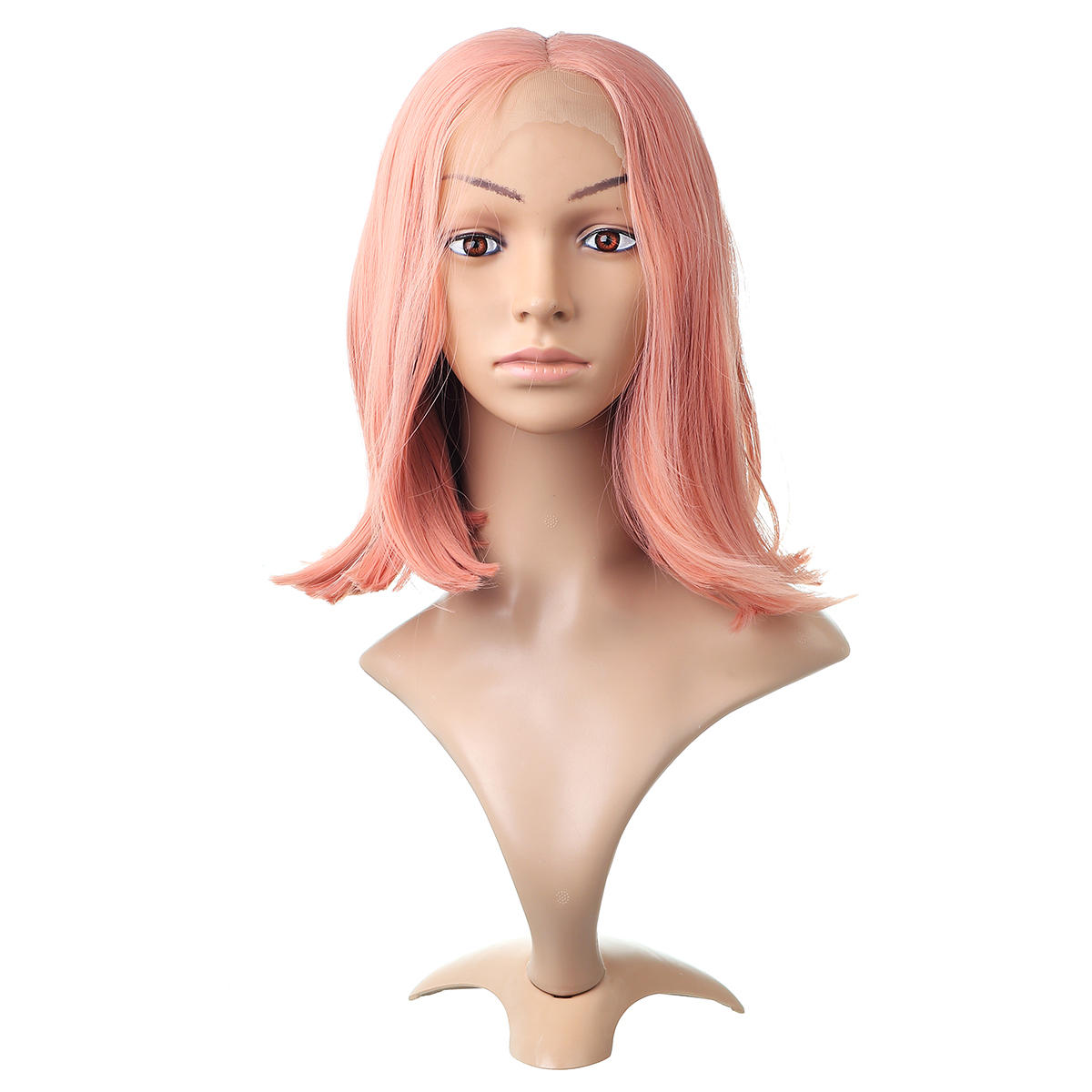 

12/14 inch Pink Bob Lace Front Wig Human HairPre Plucked Blonde Grey Green Ombre Short Bob Wigs