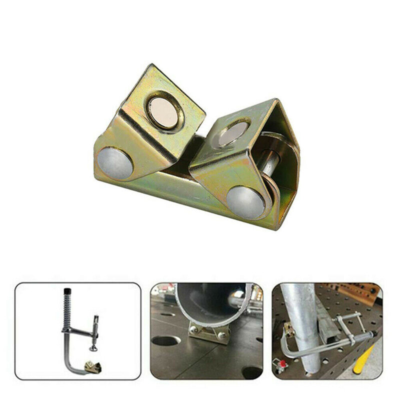 Zoomarlous Magnetic V-Clamp Holder,Magnetic Welding V-Clamp Adjustable Clamp Holder Strong Hand Tool V-Type Fixture 