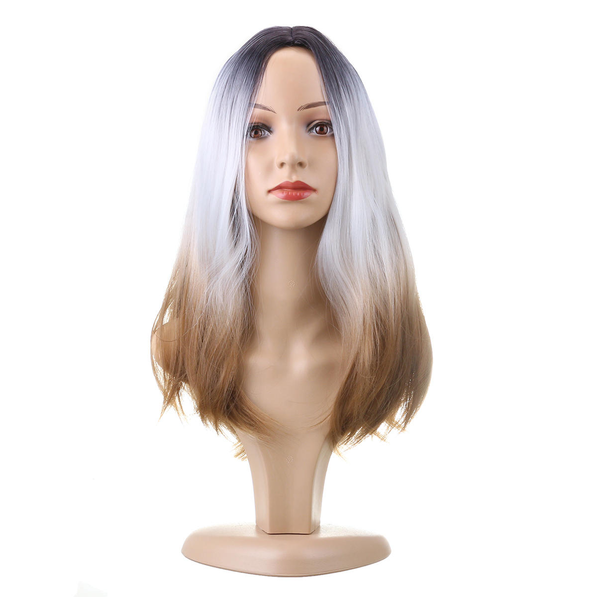 Hair 26 270g Long Synthetic Hair Wig Adjustable Ombre Grey Body Wavy Hair Wigs For Women Cosplay Heat Resistant 1PC, Banggood  - buy with discount