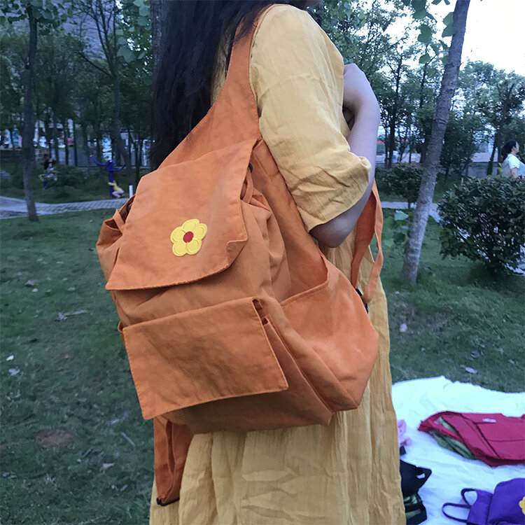 Outdoor Nylon Schule Tasche Tragbare Mädchen Rucksack Reise Umhängetasche