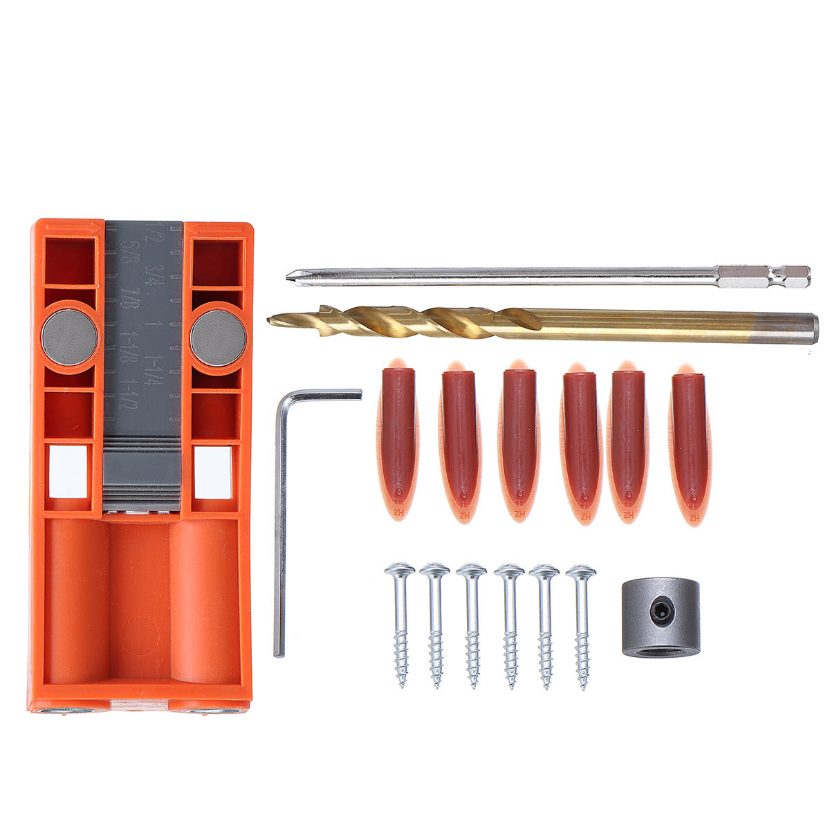 

Pocket Hole Jig System Drill Bit Wood Dowel Hole Drilling Guide Positioner Woodworking Tools