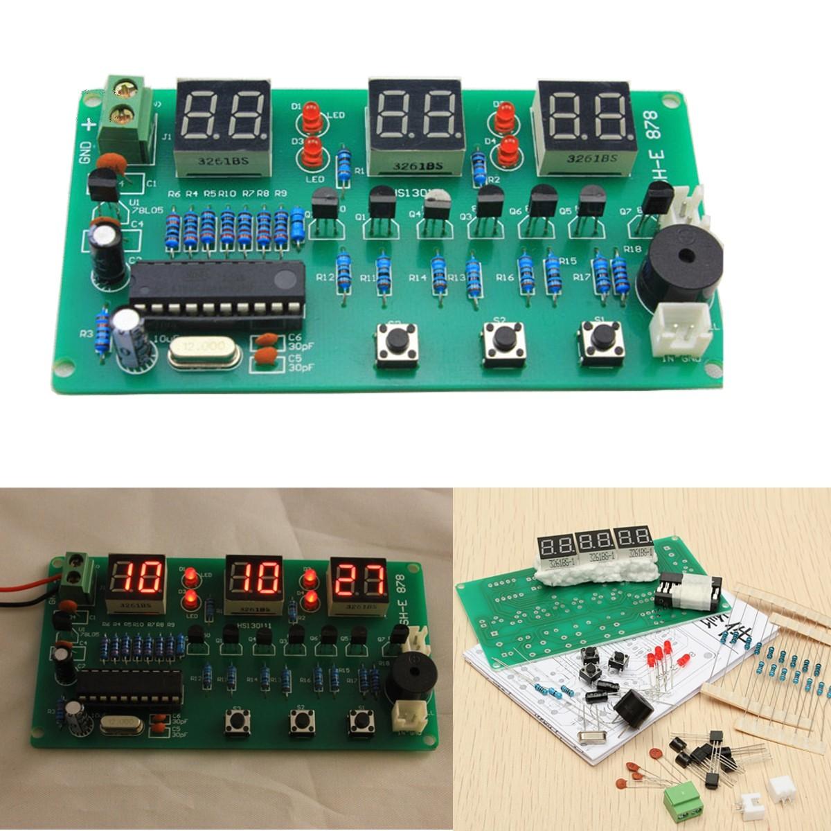 3 stuks 5V-12V AT89C2051 Multifunctionele zes digitale LED DIY elektronische klokkit