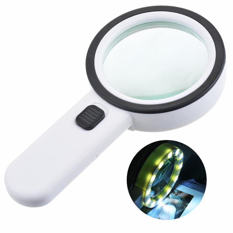 30X 12LED Lights High Magnification Magnifying Glass Double Lens Upgraded Magnifier Lamp Magnifying Glass