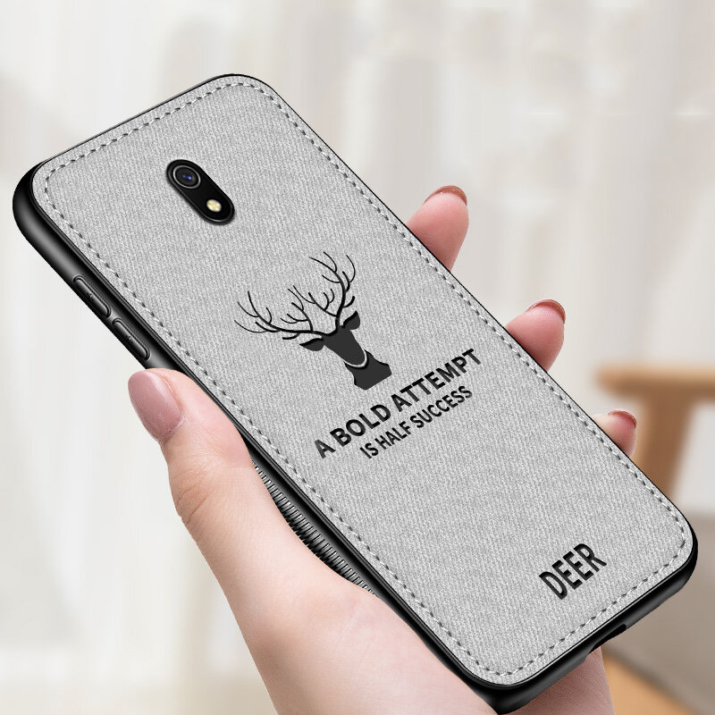 

For Xiaomi Redmi 8A Bakeey Deer Luxury Canvas Cloth Shockproof Anti-fingerprint Protective Case Non-original