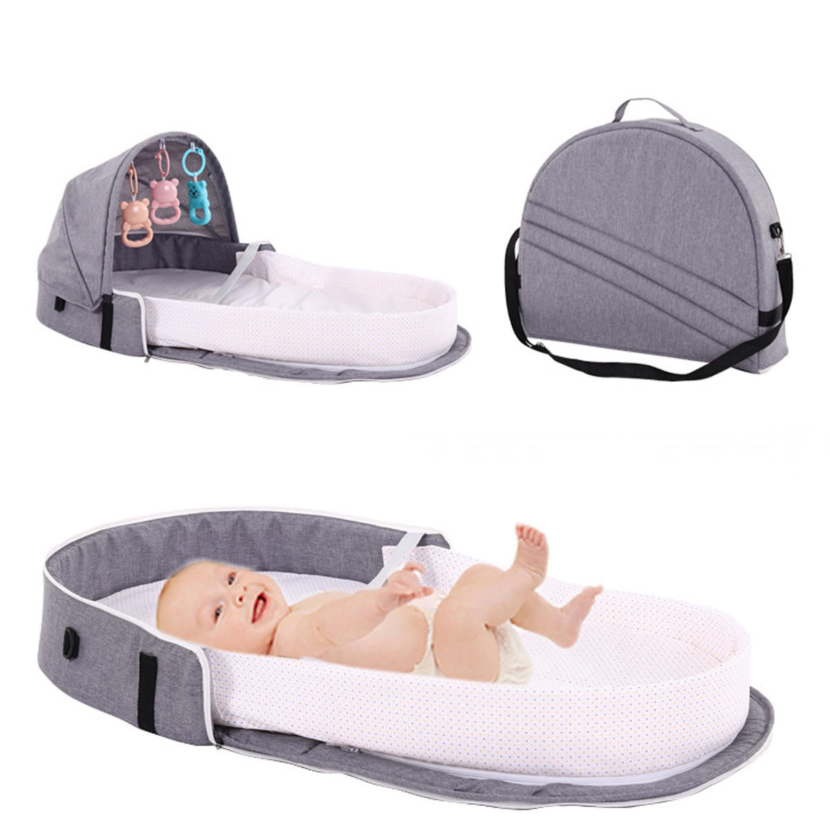 Berço dobrável para bebê IPree® com mosquiteiro, tenda portátil para viagens