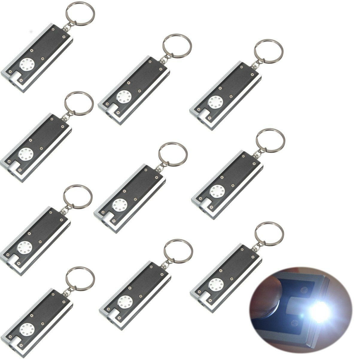 

MECO 10 pcs Mini Flashlight LED Camping Keyring Flashlight Keychain Flashlight