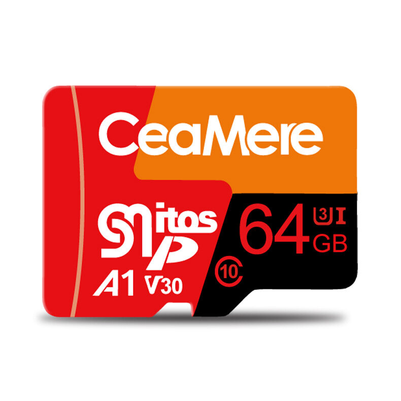Ceamere Tri-colour Memory بطاقة 32GB/64GB Class10 عالية السرعة TF بطاقة تخزين البيانات MP4 MP3 بطاقة for Car Driving Rec