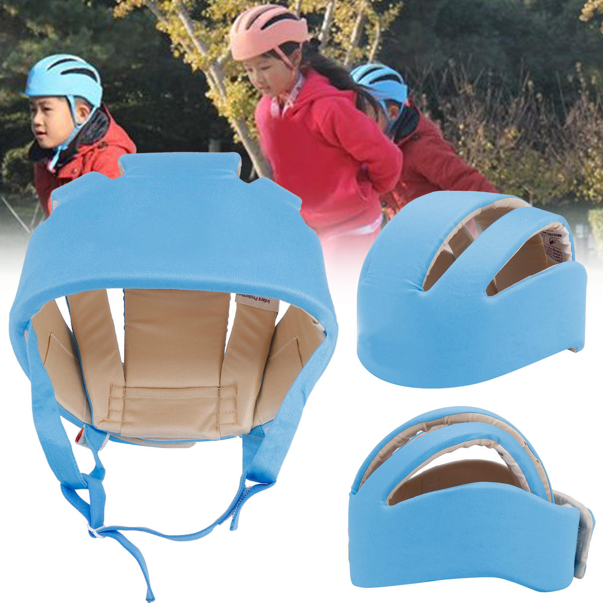 

Adjustable Baby Toddler Safety Helmet Headguard Cap Protective Harnesses Hat
