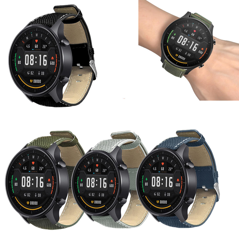 22 mm canvas + lederen horlogeband horlogeband voor xiaomi horloge kleur niet origineel