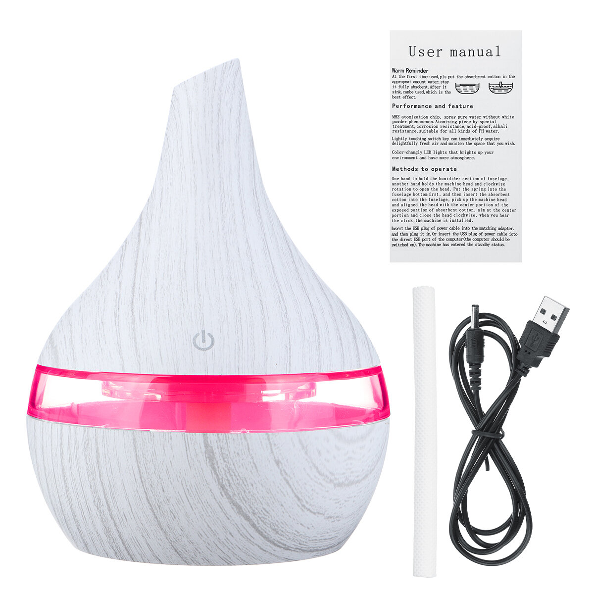 

300ml Ultrasonic Air Humidifier Aroma Essential Oil Diffuser Mist Maker with 7 Color LED Lights