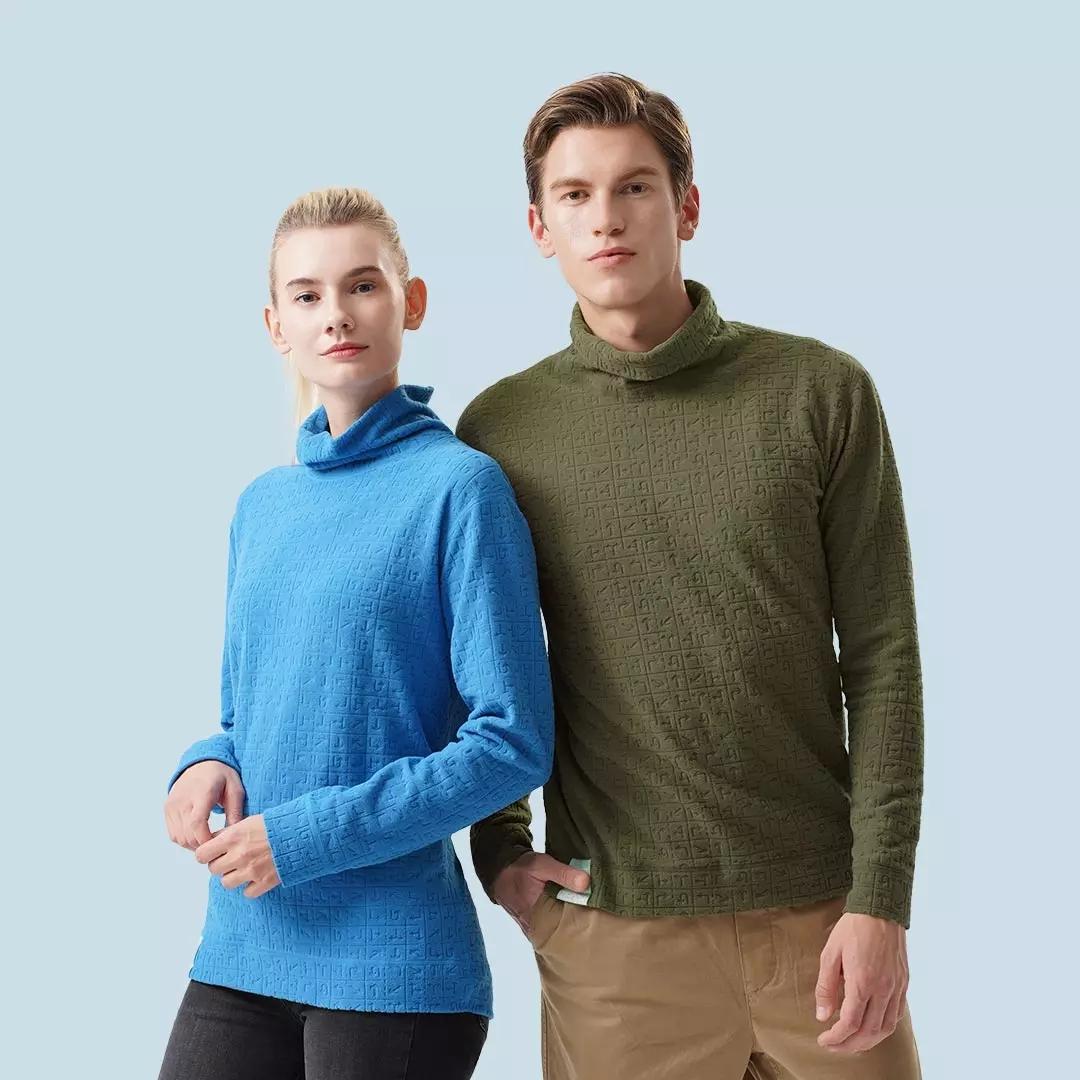 ZENPH Doppelseitiger, warmer Sport-Langarm-T-Shirt-Trainingsanzug aus Baumwolle 