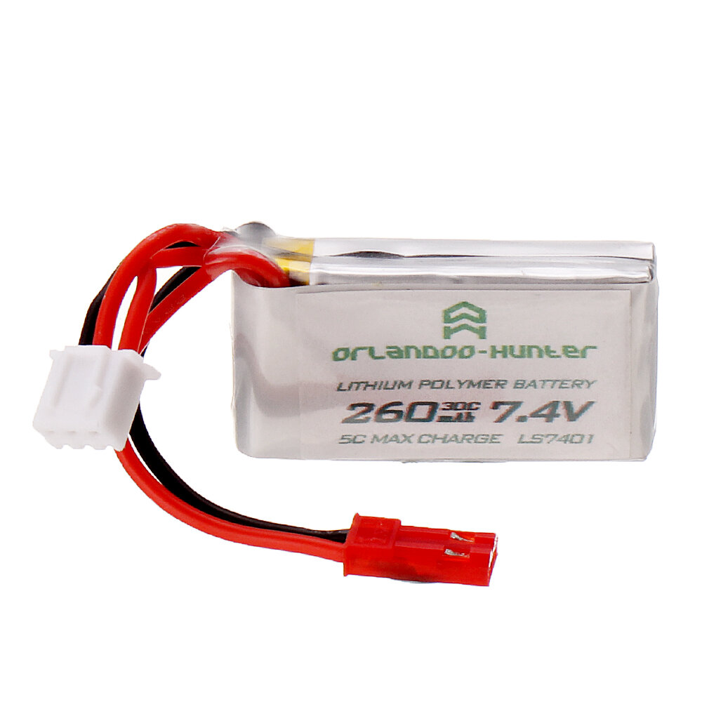 

Orlandoo Hunter 7.4V 260mAh 30C 2S Lipo Battery Mini JST Plug for OH32A02 OH32A03 OH35A01 1/32 1/35 RC Car