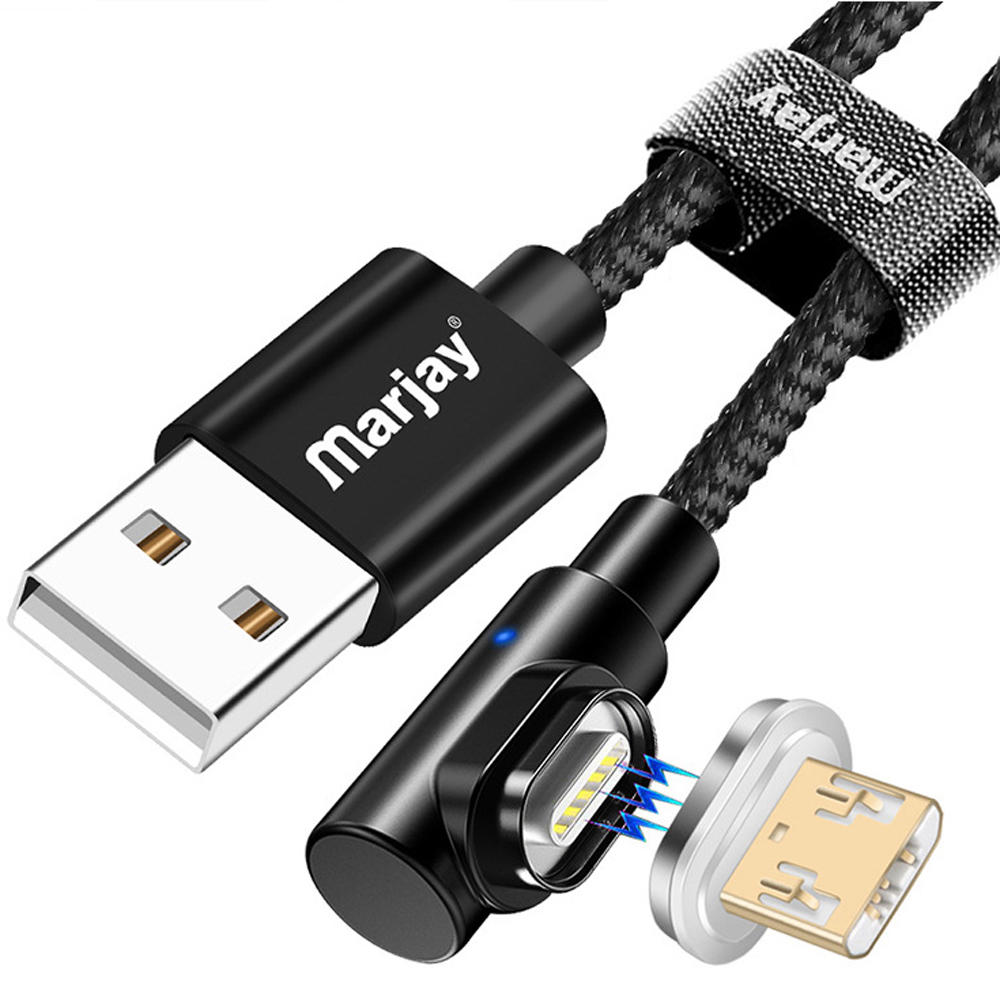 Marjay 3A Micro USB Type C LED Licht Snel Opladen Elleboog Datakabel Voor Huawei P30 Pro Mate 30 9 P