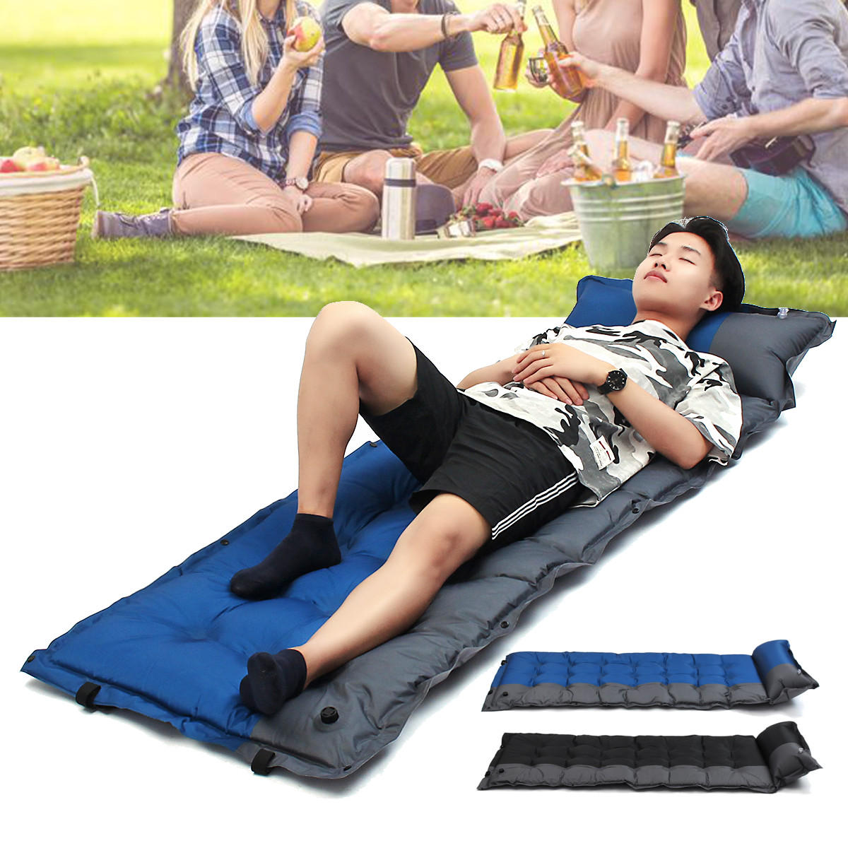 188cm Outdoor Self Inflating Air Mattresses Pad Outdoor Camping Hiking Traveling Sleeping Pad Sleeping Mat 