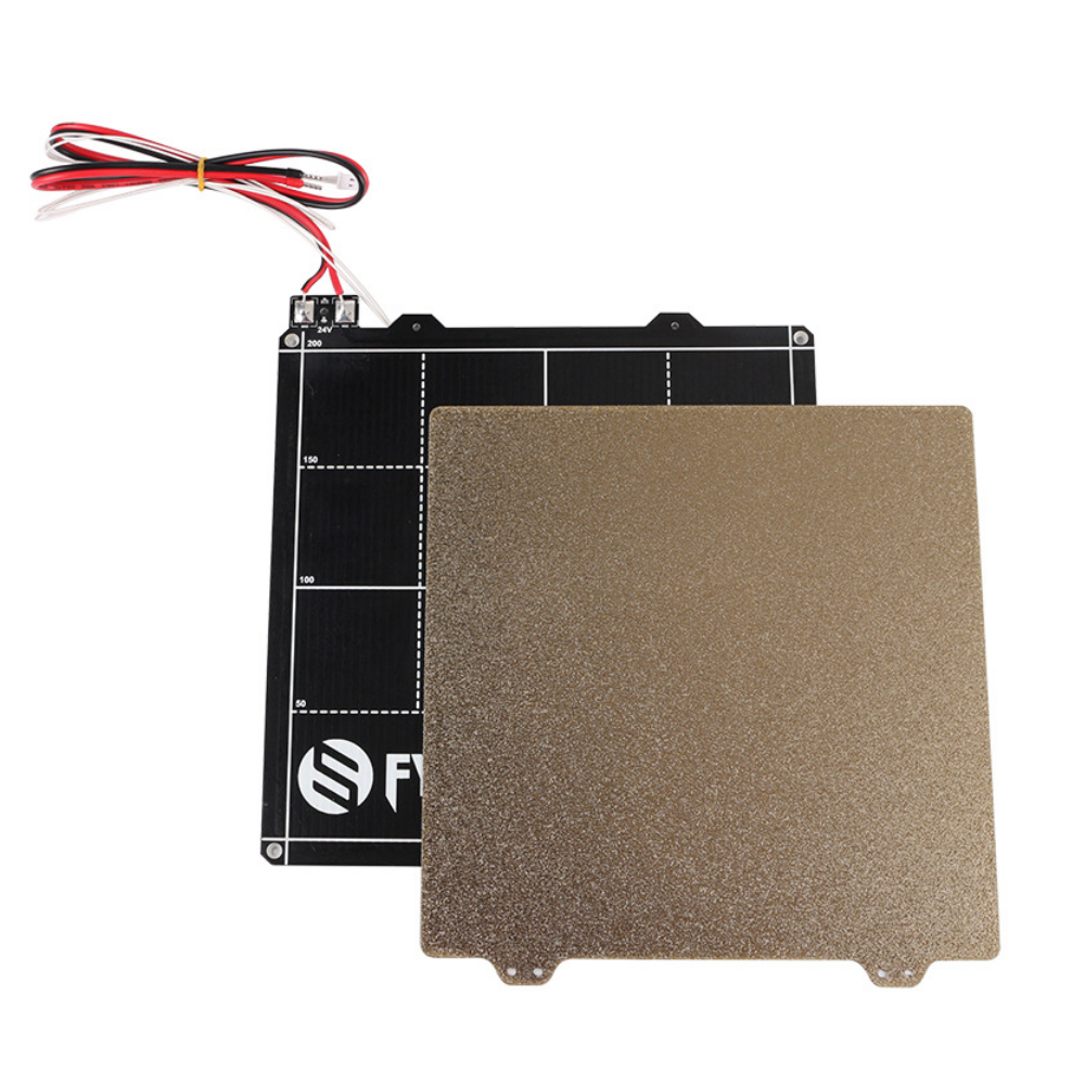 

220*220mm 24V Magnetic Heated bed Platform with Golden PEI Double Textured Power Steel Hotbed Plate for 3D Printer