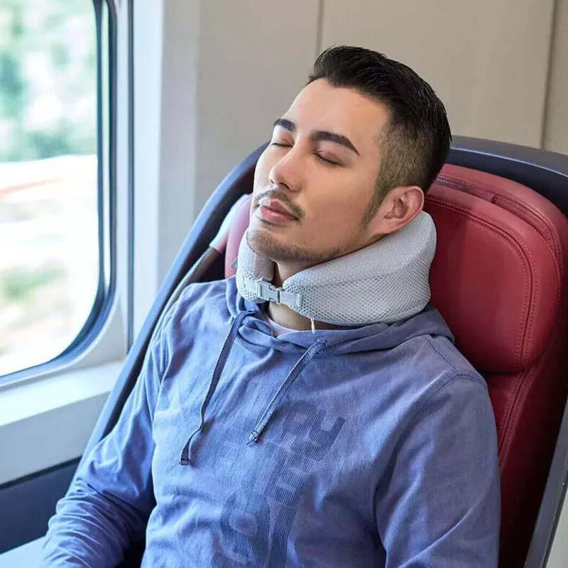  Leravan dobrável pescoço suporte memória travesseiro em forma de U de algodão portátil viagem apoio de cabeça sono