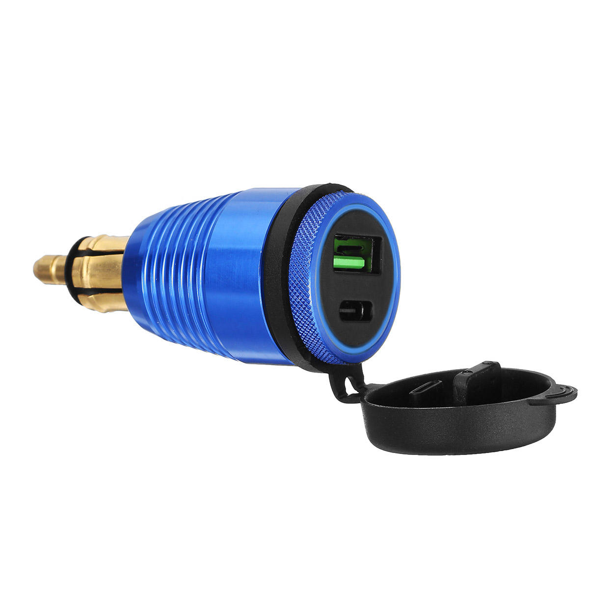 QC3.0 Type-C Waterproof General Quick USB Charger Socket Charger Blue Light