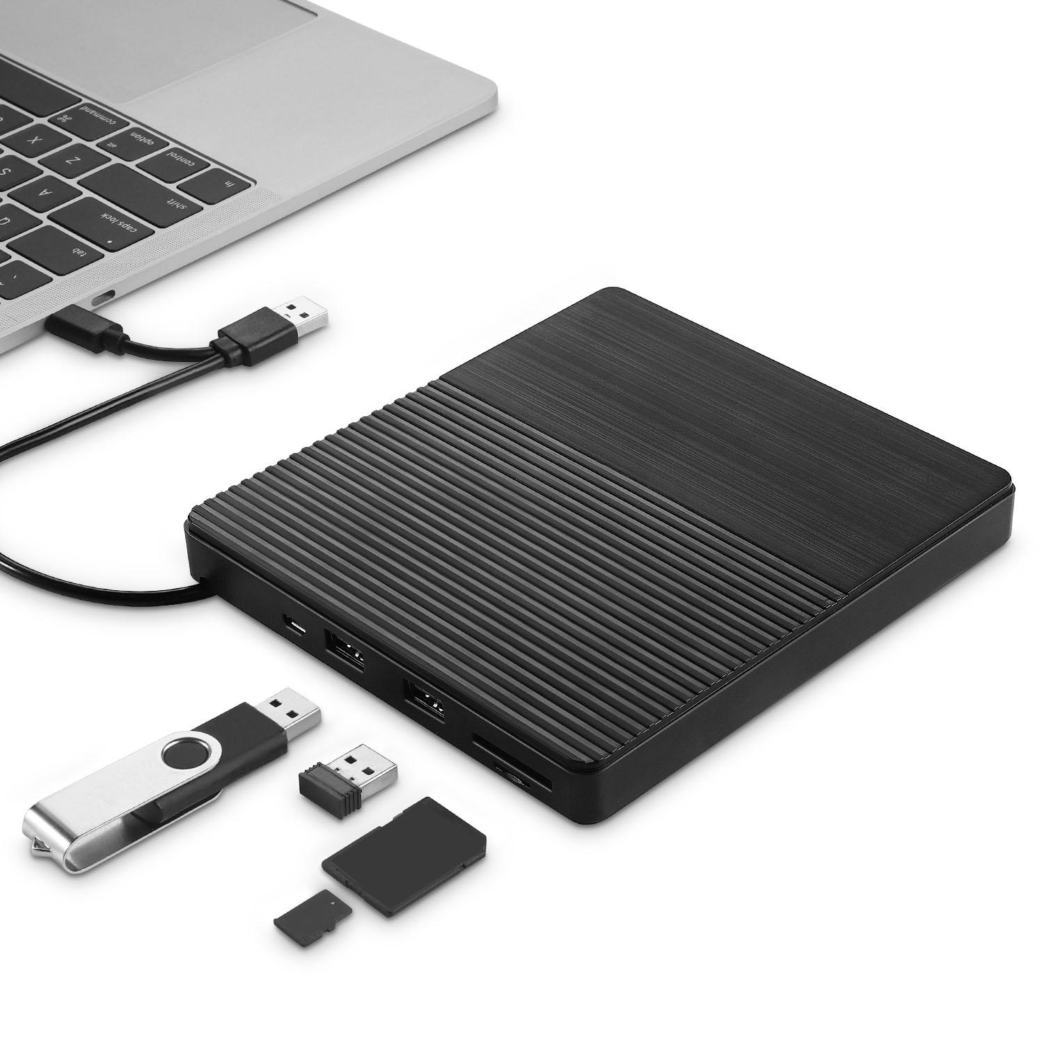 超薄型USB 3.0外付け光学式ドライブUSB-CバーナーノートブックDVD-RW DVD / CD MacBook LaptopType-C CDドライバー