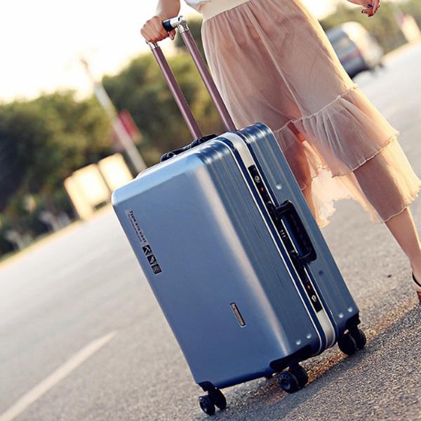 BAOFLY 20/24 Zoll Damen Koffer mit Aluminiumrahmen, Zahlenschloss und Universalrädern, Geschäftsreisekoffer für Männer