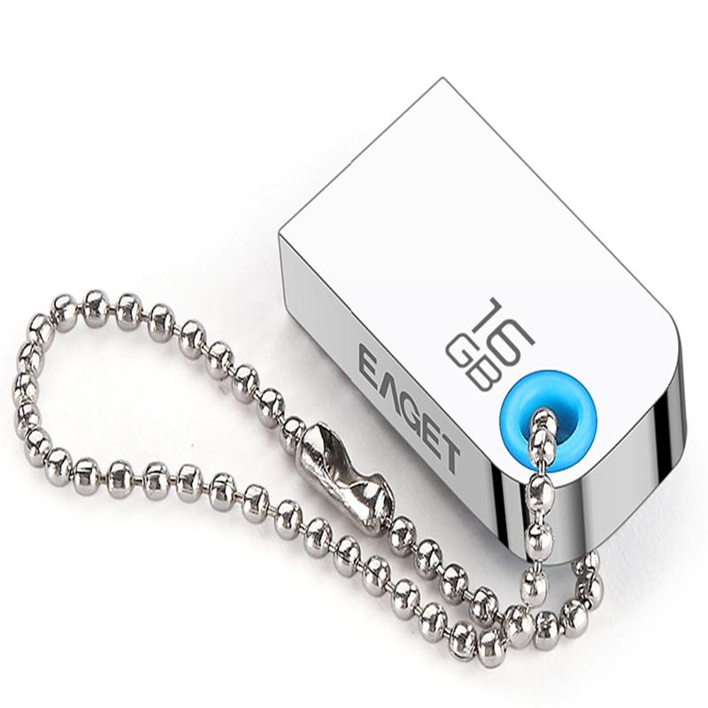 Eaget U8L 32G USB2.0 Flash Drive 8G 16G قرص USB محمول ضد للماء قرص ذاكرة مع حلقة مفاتيح