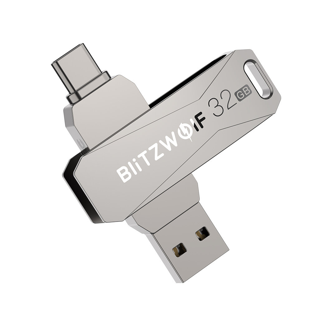 BlitzWolf BW-UPC2 2 in 1 Type-C USB3.0 Flash Drive انتقال فائق السرعة 360 درجة دوران الزنك أشابة 32GB 64GB الدعم OTG Pen