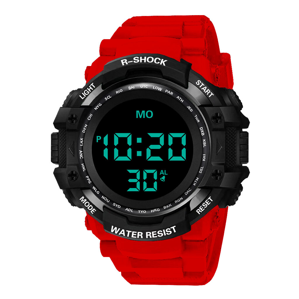 HONHX 53F-783 Men Fashion Luminous Display Stopwatch Alarm Clock Digital Watch