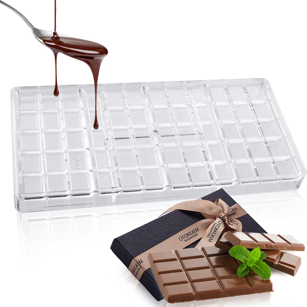 Chocolate Bar Mold Eco-friendly Plastic Baking Pastry Mould Cozinha Kitchen Tool
