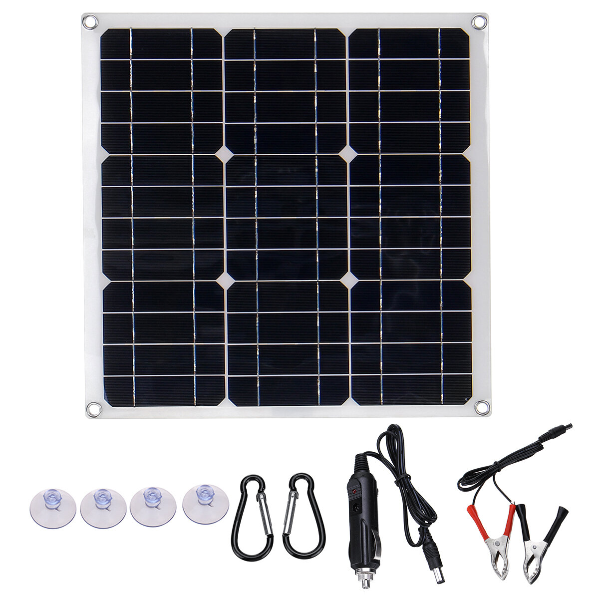 60W 18V Monocrystaline EVA+PET Solar Panel Rear Junction Box with Cables
