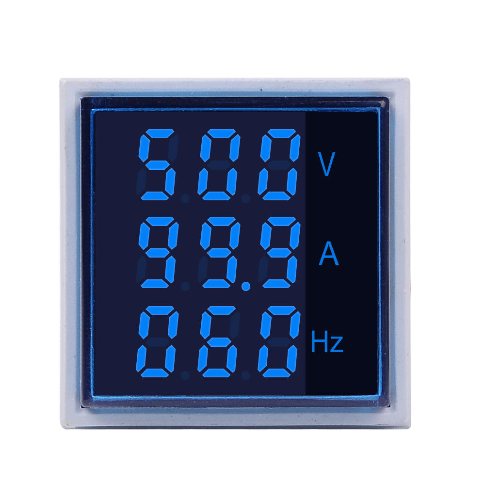 

5pcs Geekcreit® 3 in 1 AC 60-500V 100A Square Blue LED Digital Voltmeter Ammeter Hertz Meter Signal Lights Voltage Curre