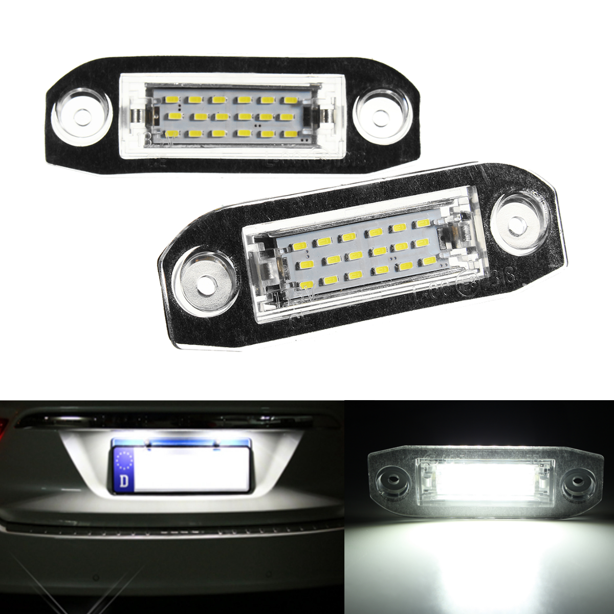 2x LED License Kentekenverlichting Voor Volvo C70 S40 S60 V50 V60 V70 XC60 XC90