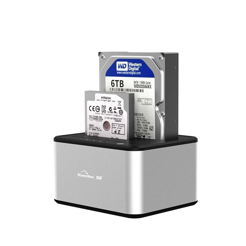 Blueendless HD07A USB3.0ダブルベイハードドライブエンクロージャーHDD SDD 2.5 “3.5” SATAハードディスク用5Gbpsハードドライブベース